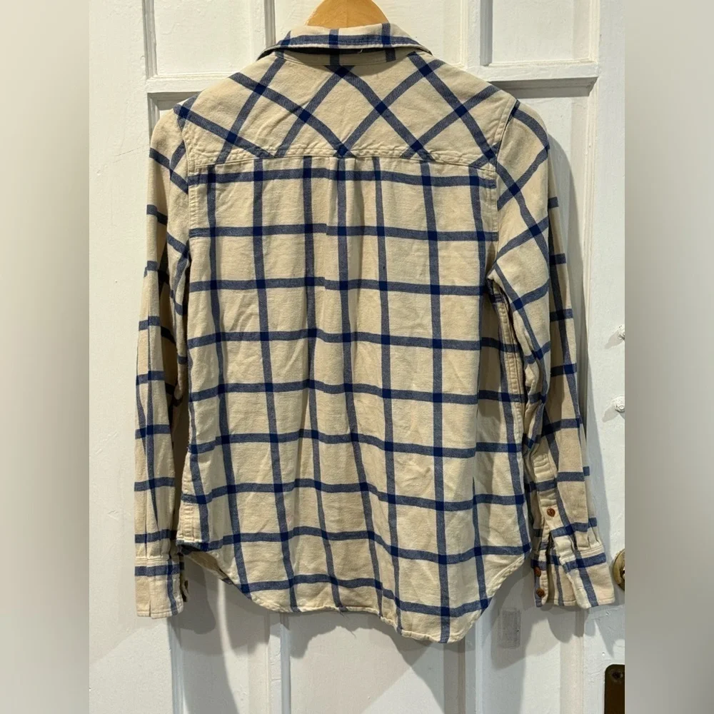 J. Crew Blue and Cream Checkered Shirt